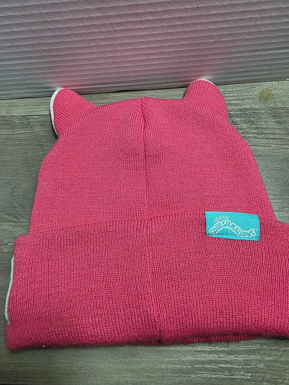Squishmallows Beanie Youth OSFM Fifi the Fox Pink Acrylic Knit Hat